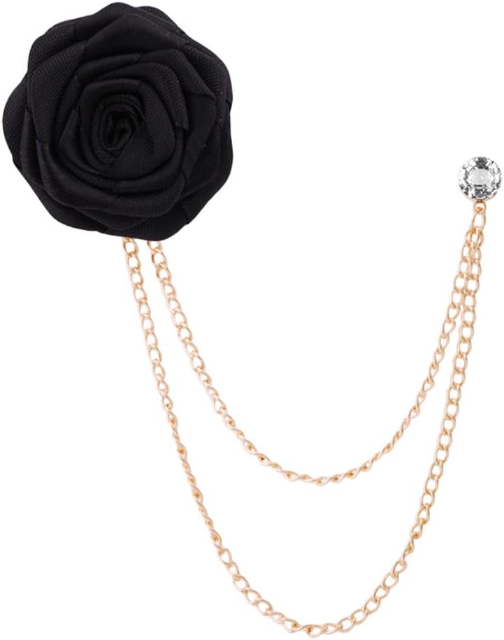 Élégance florale : Broche de costume avec chaîne et fleur
