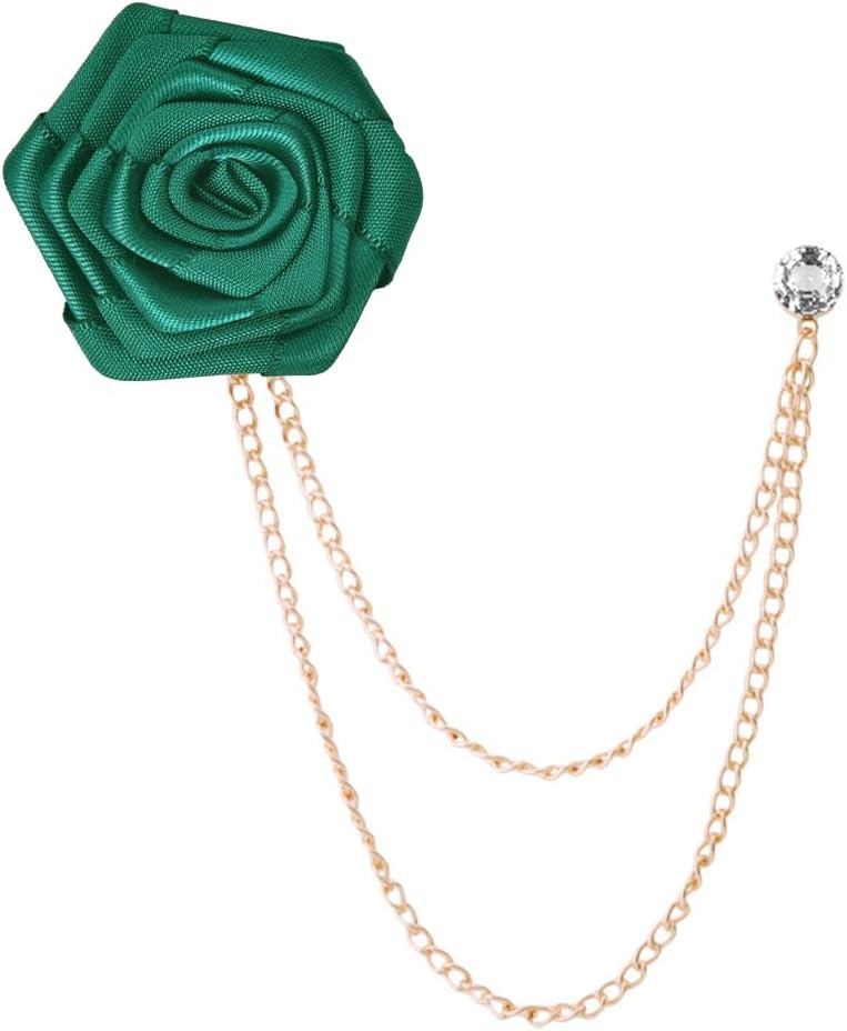 Élégance florale : Broche de costume avec chaîne et fleur
