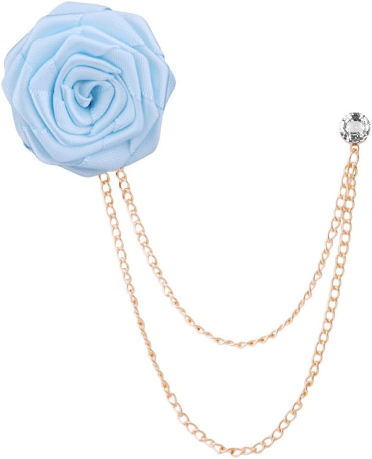 Élégance florale : Broche de costume avec chaîne et fleur