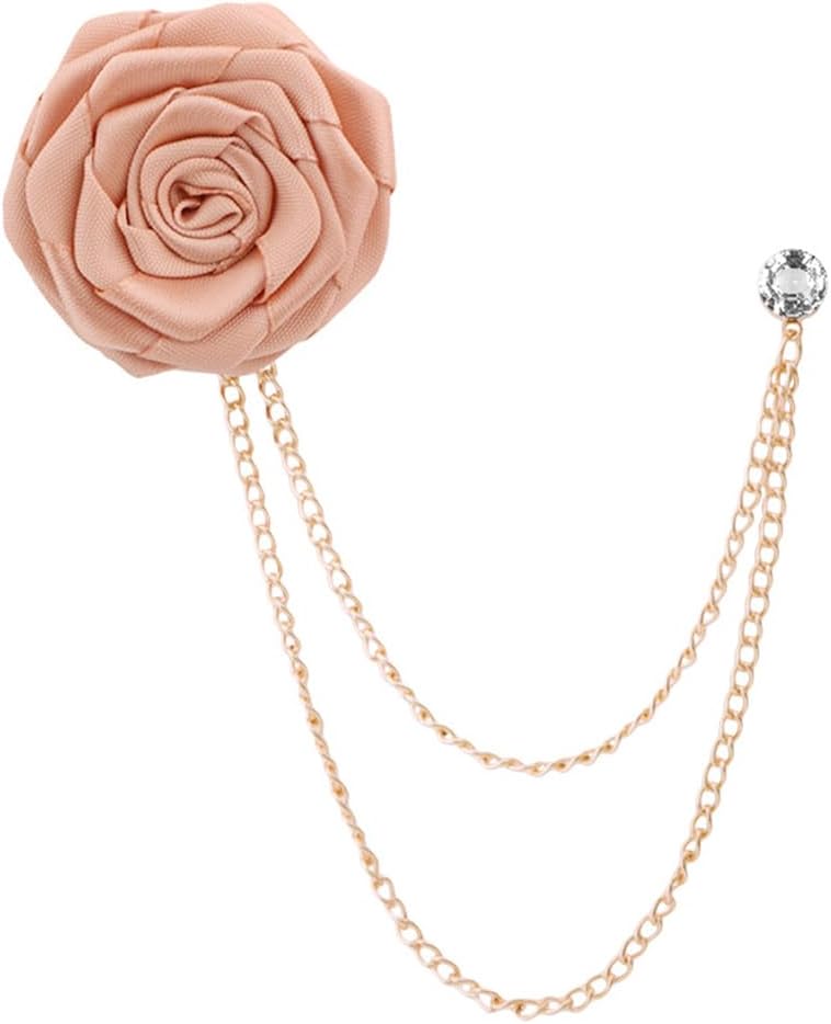 Élégance florale : Broche de costume avec chaîne et fleur