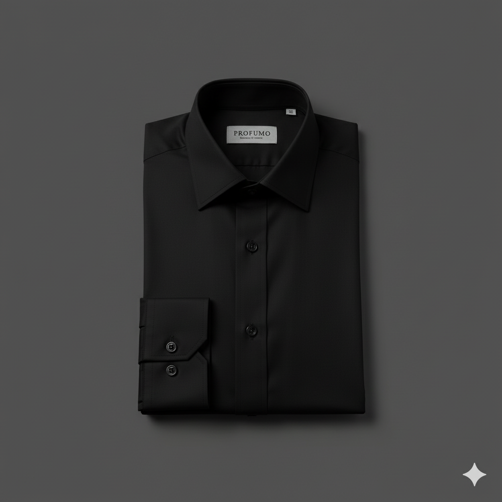 Chemise à manches extra longues - Noir- Slim Fit - Sergé fin