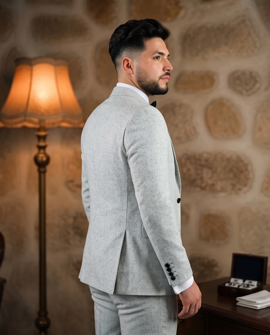 Costume Skinny Vers Gris – Élégance Slim & Moderne