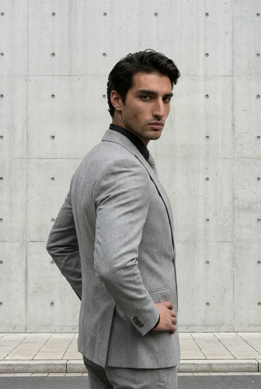 Costume 3 Pièces Gris – Slim Élégance Moderne