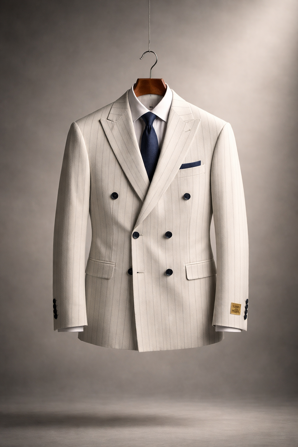 Costume Bleu Rayé – L’Élégance Italienne Moderne