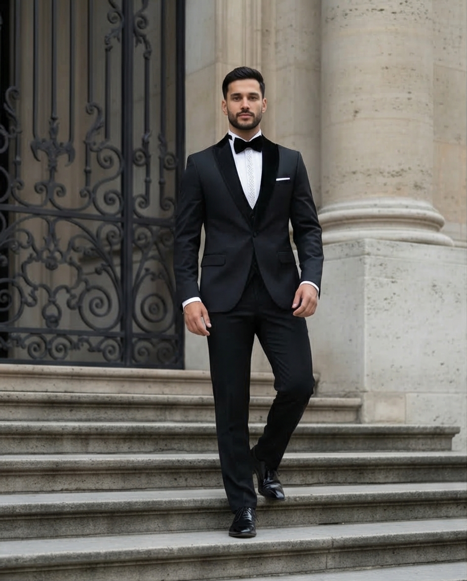 L'Arme Absolue de l'Élégance : Smoking Noir Révolutionnaire à Col Velours