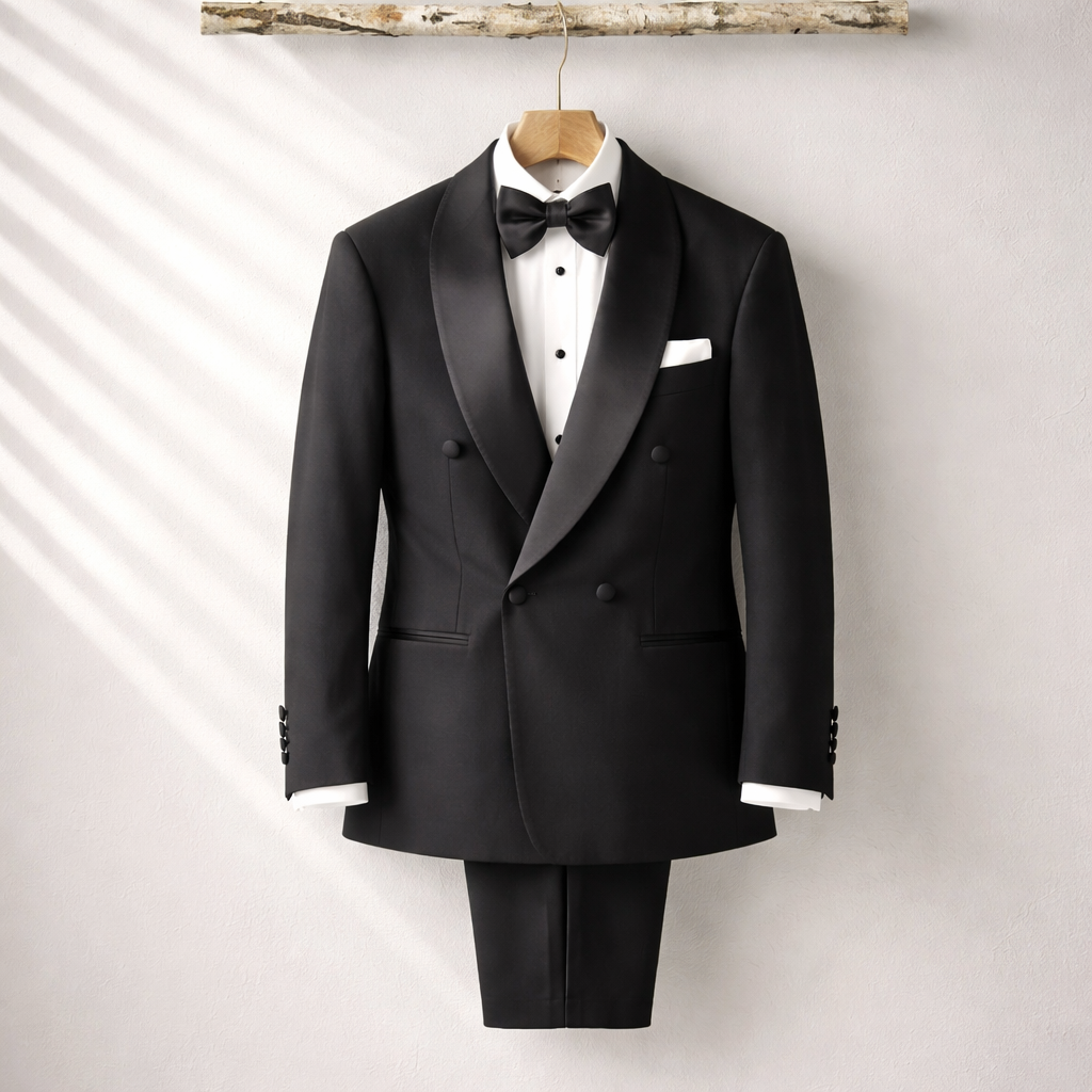 Smoking Noir Col Châle Satin – Signature Luxe