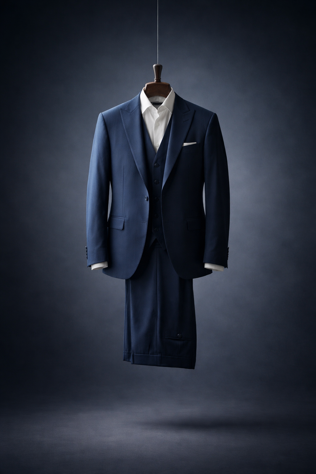 Costume Bleu Nuit Col Satin – Élégance Premium Slim Fit
