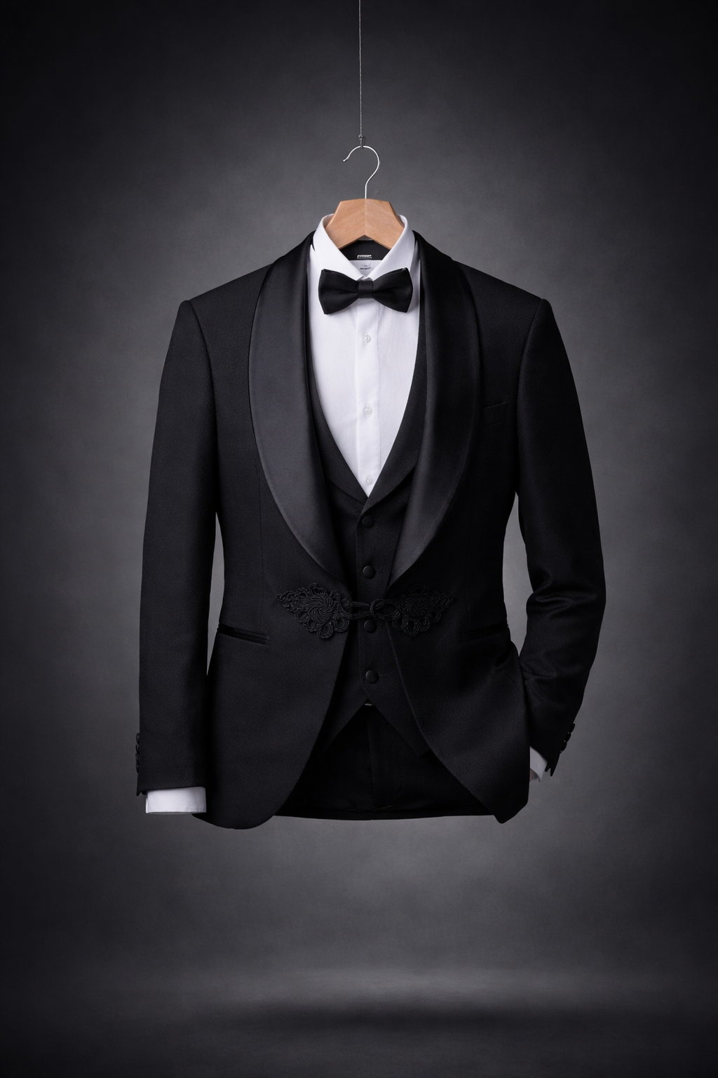 Costume de Cérémonie Noir Brodé