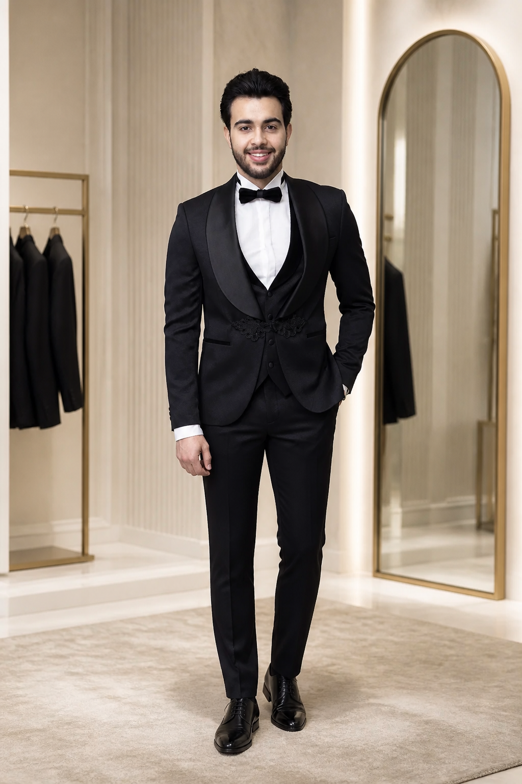 Costume de Cérémonie Noir Brodé