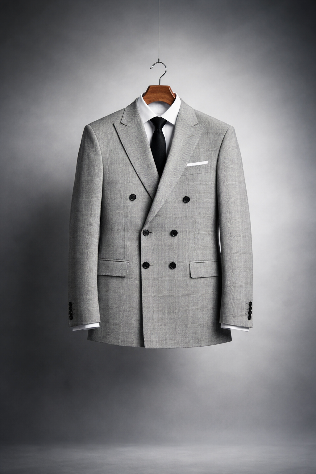 Costume Gris Croisé – Élégance Classique