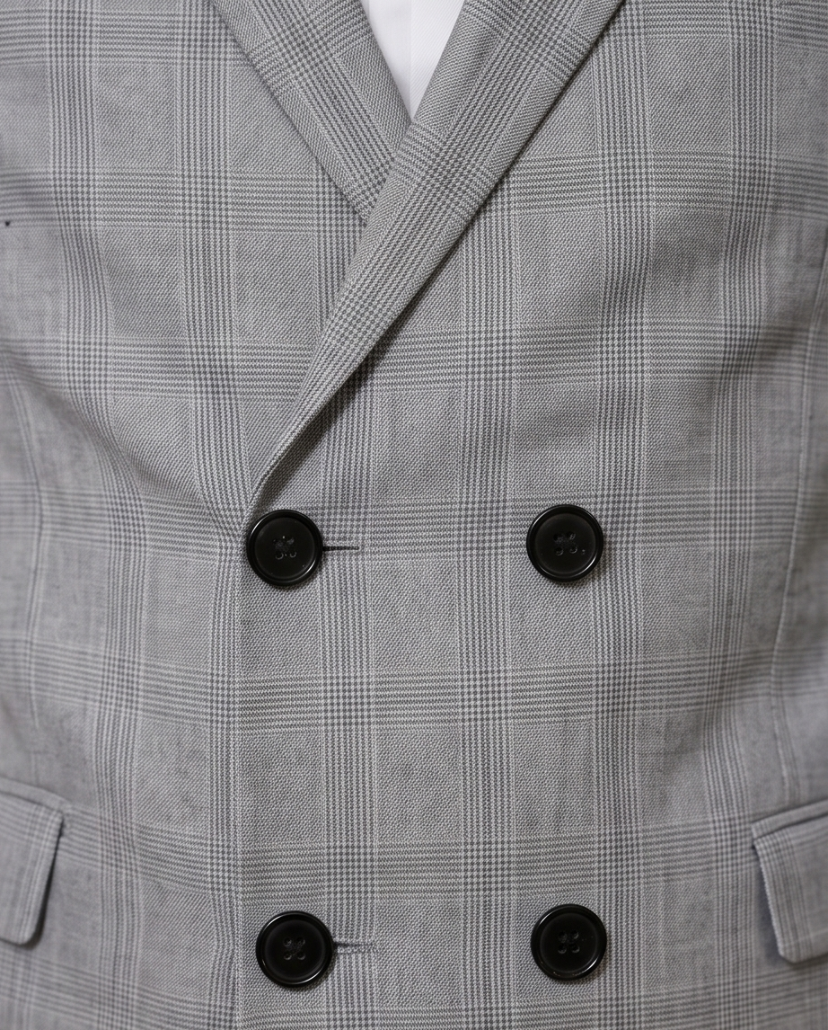Costume Gris Croisé – Élégance Classique