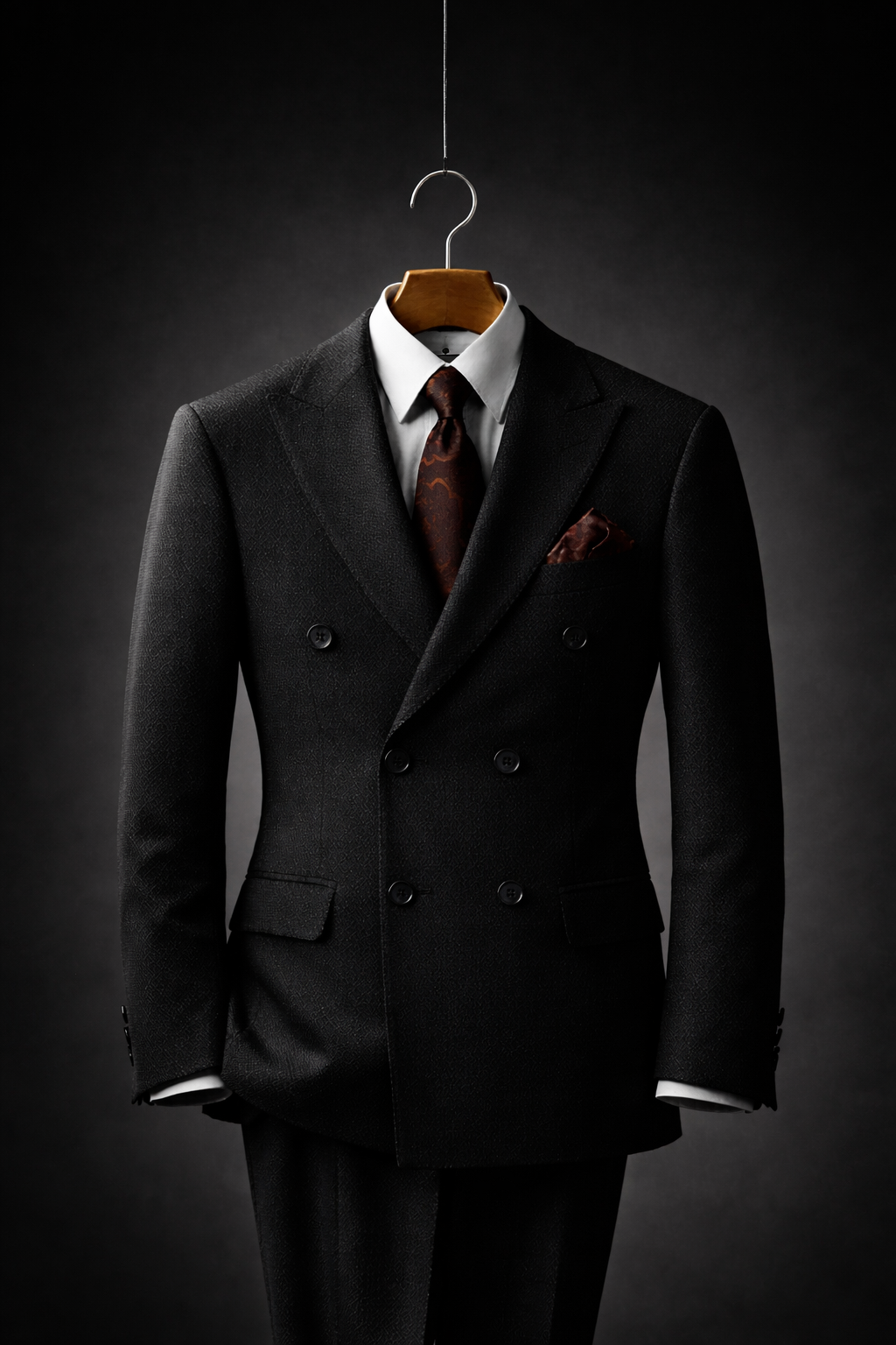 Costume Croisé Noir – Élégance Intemporelle