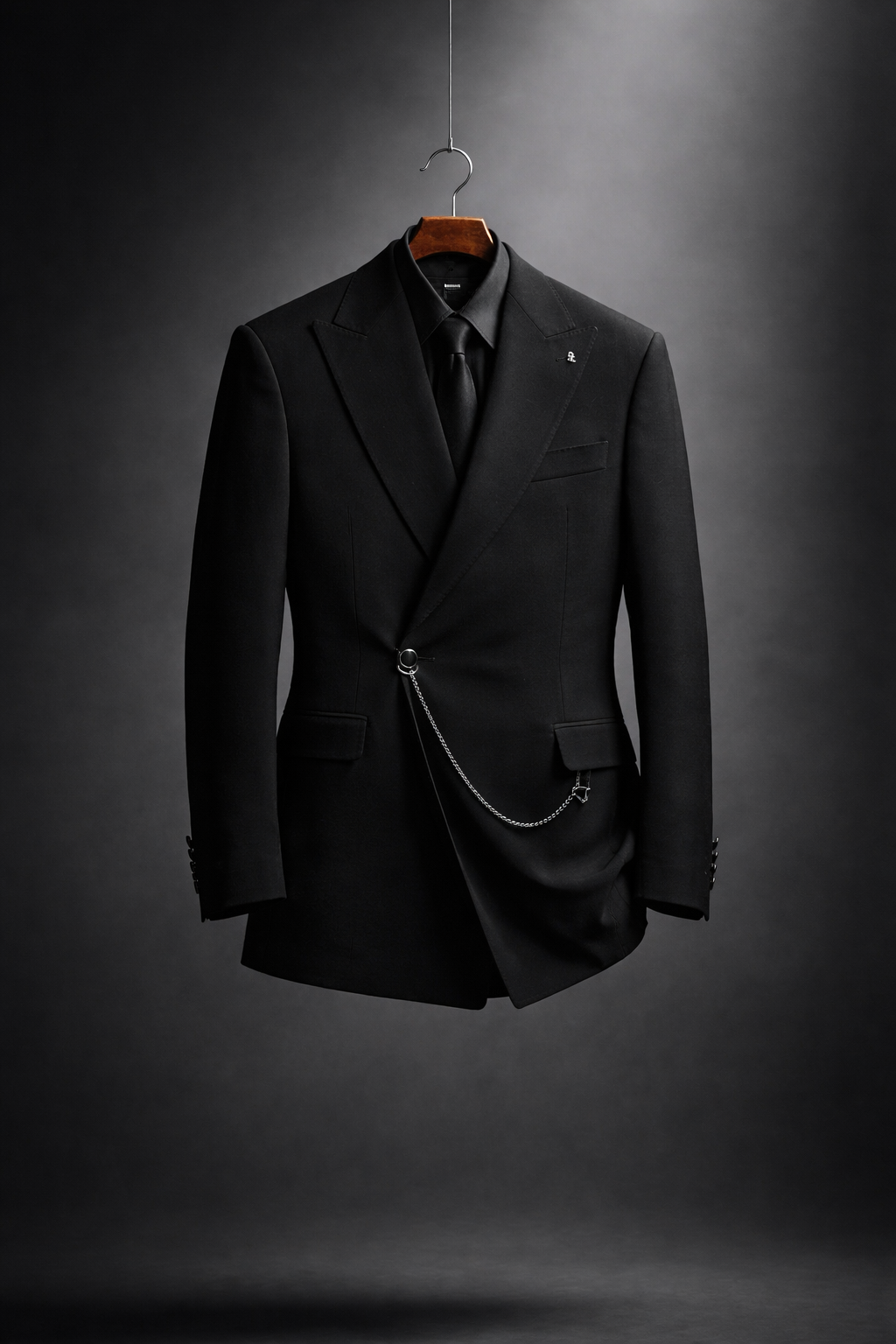 Costume croisé noir – Élégance maîtrisée