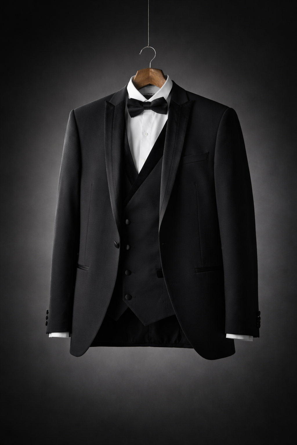Costume Trois-Pièces Noir Élégance Intemporelle