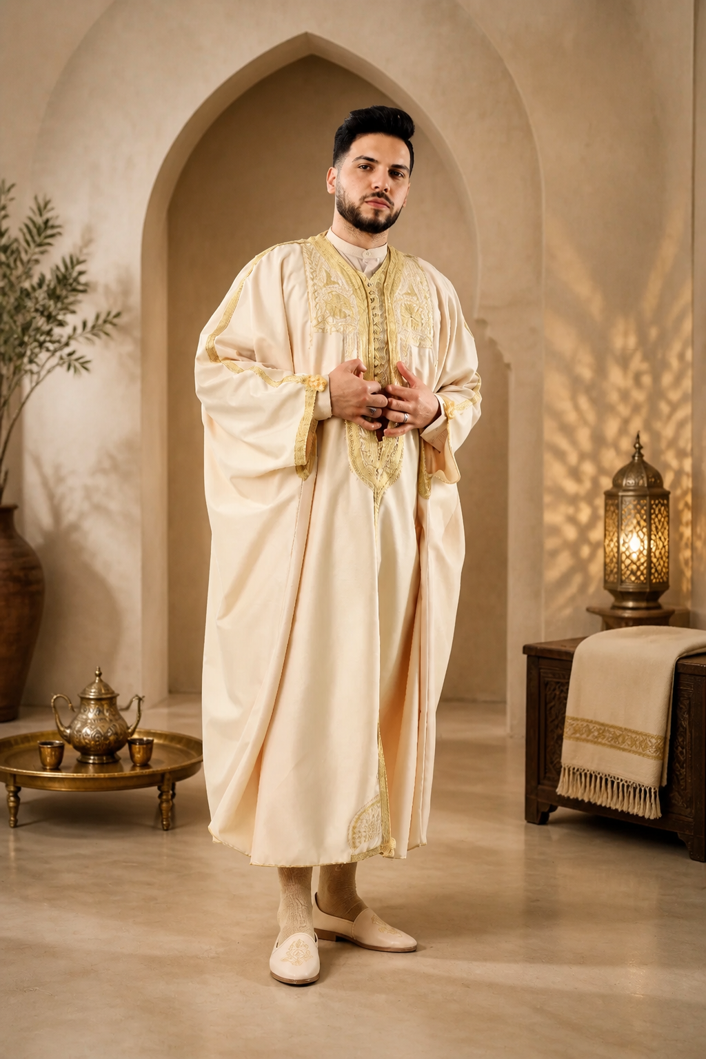 Jebba Tunisienne Beige Doré – Luxe